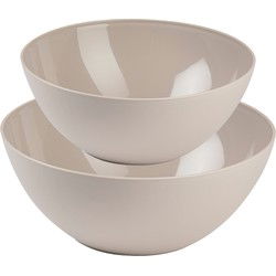 Plasticforte voedsel serveer schalen set - 4x stuks - taupe - kunststof - Dia 23 en 20 cm - Serveerschalen
