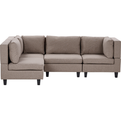 UNSTAD - 4-zitsbank modulair - Bruin - Rechtszijdig -  Polyester