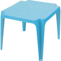 Sunnydays Kindertafel - blauw - kunststof - buiten/binnen - L56 x B51 x H44 cm - Bijzettafels - Bijzettafels