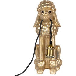 Clayre & Eef Tafellamp Hond Poedel Goudkleurig Kunststof