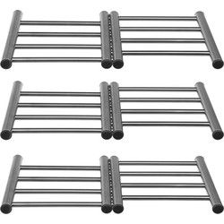 5five Verstelbare onderzetter - 3x - RVS - 22,5 x 20 cm - Panonderzetters