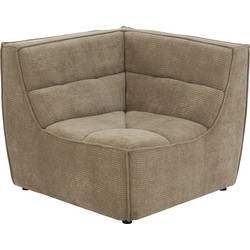 J-line - HoekFauteuil Grid Populierenhout/schuim Donker Taupe - 98x98x83cm