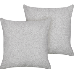 LEUZEA - Sierkussen set van 2 - Grijs - 45 x 45 cm - Bouclé