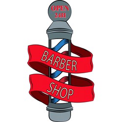 Clayre & Eef Tekstbord  33x60 cm Rood Ijzer Barber Wandbord