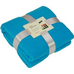 Fleece woondeken/woonplaid turquoise 130 x 170 cm - Plaids