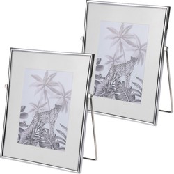 2x stuks fotolijst metaal zilver geschikt voor een foto van 20 x 25 cm - Fotolijsten