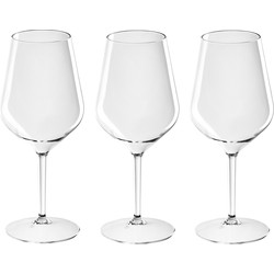 3x Witte of rode wijn glazen 47 cl/470 ml van onbreekbaar kunststof - Wijnglazen