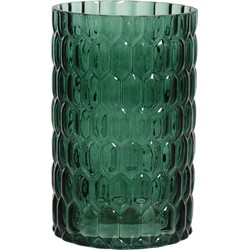 Decoris cilinder vaas glas - D13 x H30 cm - emerald groen - Vazen