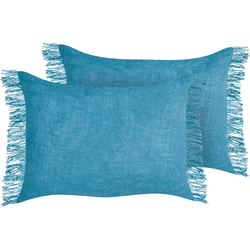 MABA - Sierkussen set van 2 - Blauw - 35 x 50 cm - Katoen