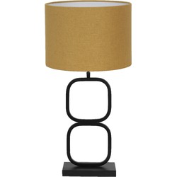 Tafellamp Lutika/Livigno - Zwart/Oker - Ø30x67cm
