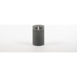 Rustic Wax Candle Moving Flame 7,5X12,5Cm Grey 3 X Aa