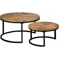Tower living Viola round set of 2 coffeetable 70/55 - natural