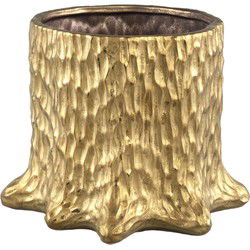 PTMD Inder Ronde Bloempot - 31 x 24 x 24 cm - Keramiek - Goud