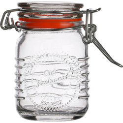 Urban Living Voorraadpotje/kruidenpotje - mini - 70 ml - glas - beugelsluiting - D5 x H8 cm - Voorraadpot