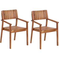 AGELLO- Tuinstoel set van 2 - Lichthout - Acaciahout