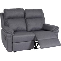 Cosmo Casa  2 - zits bioscoopstoel - relaxstoel - TV-stoel - Bank- Armleuning - Ligfunctie - no - sag vering - Stof/textiel - Donkergrijs