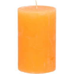 Stompkaars/cilinderkaars - oranje - 5 x 8 cm - klein rustiek model - Stompkaarsen