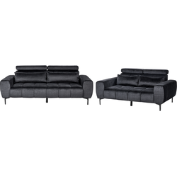VEGAMO - Banken set - Zwart - Fluweel