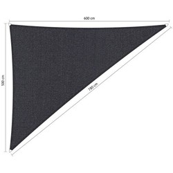 Compleet pakket: Shadow Comfort 90 graden driehoek 5x6x7,8m Carbon Black met RVS Bevestigingsset en Buitendoekreiniger