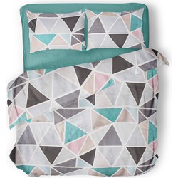 Charm & Co Triangle Dekbedovertrek - Tweepersoons - 200x200/220cm - Katoenen Dekbedovertrek - Multi