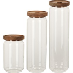 Keuken voorraadpotten set van 6x stuks in 1500/1300/700 ml van glas - Voorraadpot