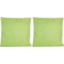 Set van 4x stuks buiten/woonkamer/slaapkamer kussens in het groen 45 x 45 cm - Sierkussens