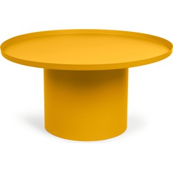 Kave Home - Fleksa ronde salontafel in mosterd metaal Ø 72 cm