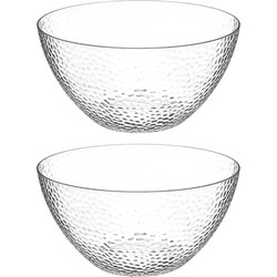 Secret de Gourmet Slakom/serveer schaal - 2x - transparant - 25 cm - Saladeschalen