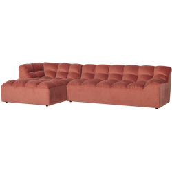 WOOOD Allure Chaise Longue Links - Fluweel - Blush - 79x324x165