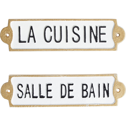 Beliani ISERE - Wanddecoratie-Wit-IJzer