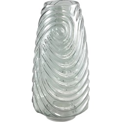 PTMD Silli Green sprayed glass vase wavy structure L