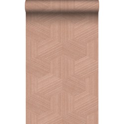 Origin Wallcoverings eco-texture vliesbehang grafisch 3D motief terracotta roze - 50 x 900 cm - 347943