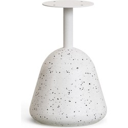 Kave Home - Saura Buitentafelvoet van wit terrazzo en staal met witte afwerking Ø 28 x 45 cm