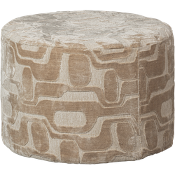 WOOOD Yago Poef - Polyester - Naturel - 43x60x60