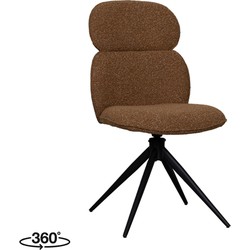 LABEL51 Eetkamerstoel Finn - Coral - Boucle - Black Frame