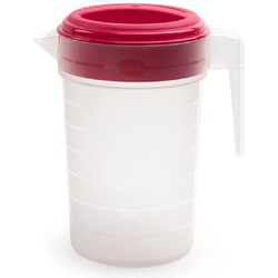 Plasticforte Waterkan met deksel - fuchsia - 2L- transparant - kunststof - Schenkkannen