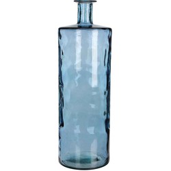 Mica Decorations Guan Vaas Fles - H75 x Ø25 cm - Glas - Blauw