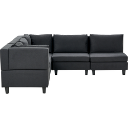 Beliani UNSTAD - Modulaire Sofa-Zwart-Polyester