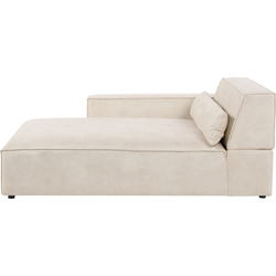 Beliani HELLNAR - Chaise longue-Beige-Fluweel