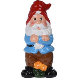 Pro Garden Tuinkabouter - met bloemen - keramiek - 20 cm - Tuinbeelden