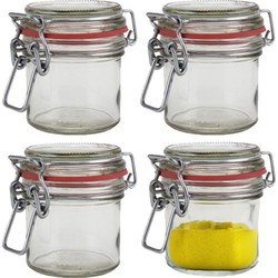 Weckpot/inmaakpot - 6x - glas - 100 ml - beugelsluiting - transparant - Weckpotten