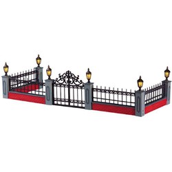 Lighted wrought iron fence