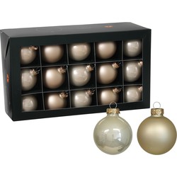 Othmar Decorations Kerstballen 36x - champagne - glas - 6cm - Kerstbal