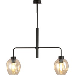 moderne hanglamp Martino Zwart 2-lichts