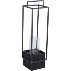 PTMD Fass Black metal lantern on base rectangle S