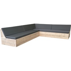 Wood4you Loungeset 13 steigerhout - GL-vorm - incl strakke kussens