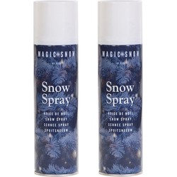 30x stuks met witte spuit sneeuw spray 150 cm voor kerstboom/ramen - Decoratiesneeuw