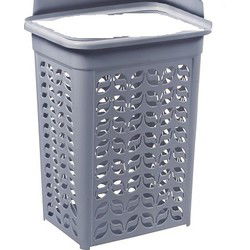 Wasmand kunststof kleur grijs ,  inhoud 65 liter , zonder deksel