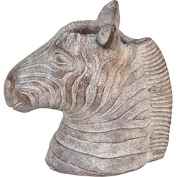 Clayre & Eef Bloempot Zebra 16x10x15 cm Grijs Steen Bloempot binnen