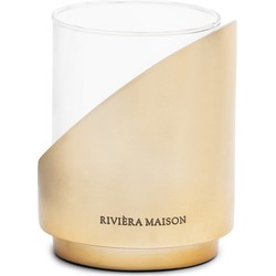 Riviera Maison Theelichthouder goud met glazen votive rond - Gaia waxinelichthouder metaal goud